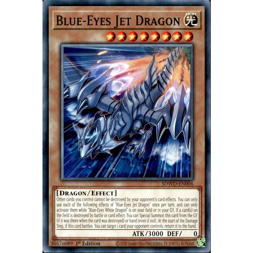 Blue-Eyes Jet Dragon SDWD-EN006 Yu-Gi-Oh! Card from the Blue-Eyes White Destiny Set