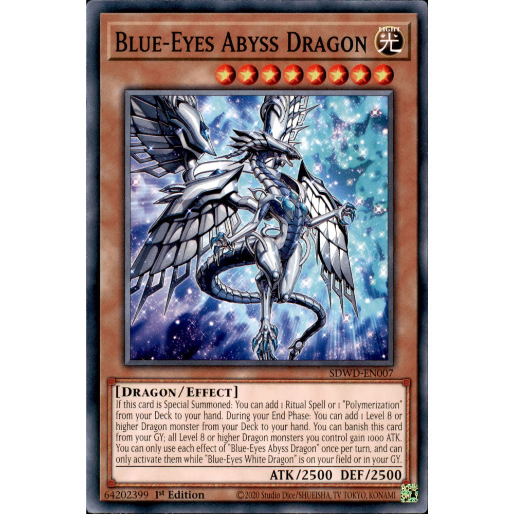 Blue-Eyes Abyss Dragon SDWD-EN007 Yu-Gi-Oh! Card from the Blue-Eyes White Destiny Set