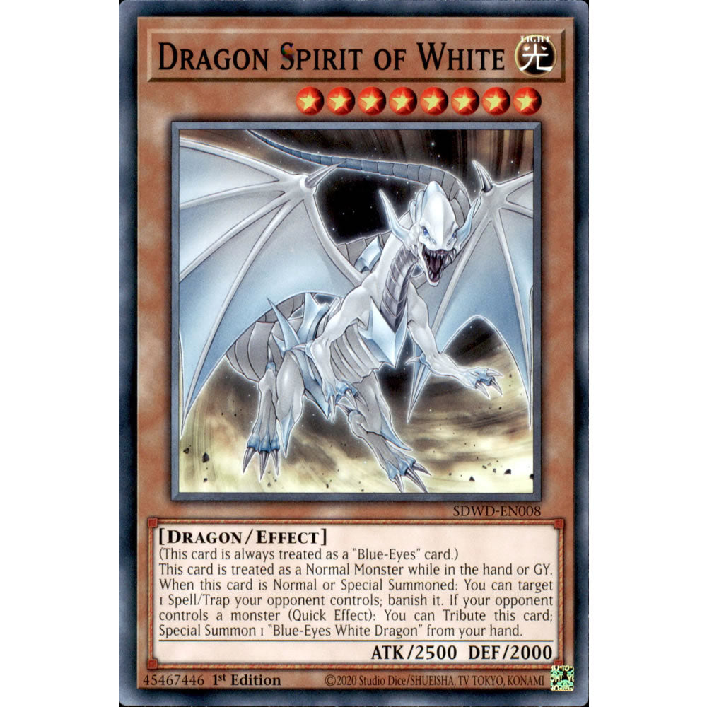 Dragon Spirit of White SDWD-EN008 Yu-Gi-Oh! Card from the Blue-Eyes White Destiny Set