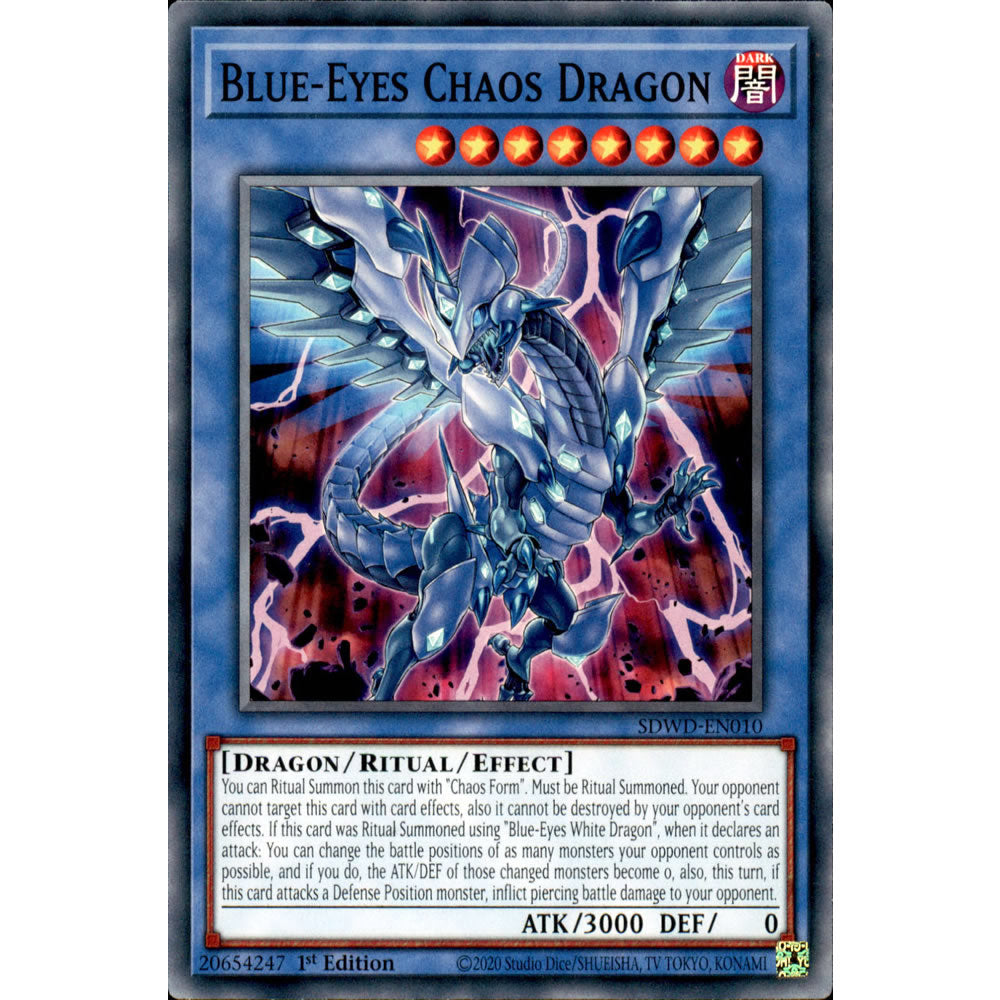 Blue-Eyes Chaos Dragon SDWD-EN010 Yu-Gi-Oh! Card from the Blue-Eyes White Destiny Set