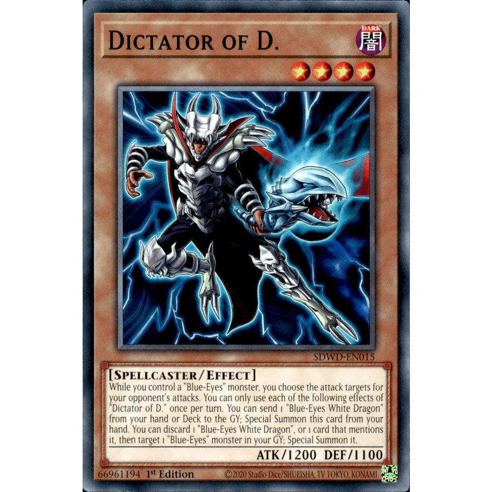 Dictator of D. SDWD-EN015 Yu-Gi-Oh! Card from the Blue-Eyes White Destiny Set