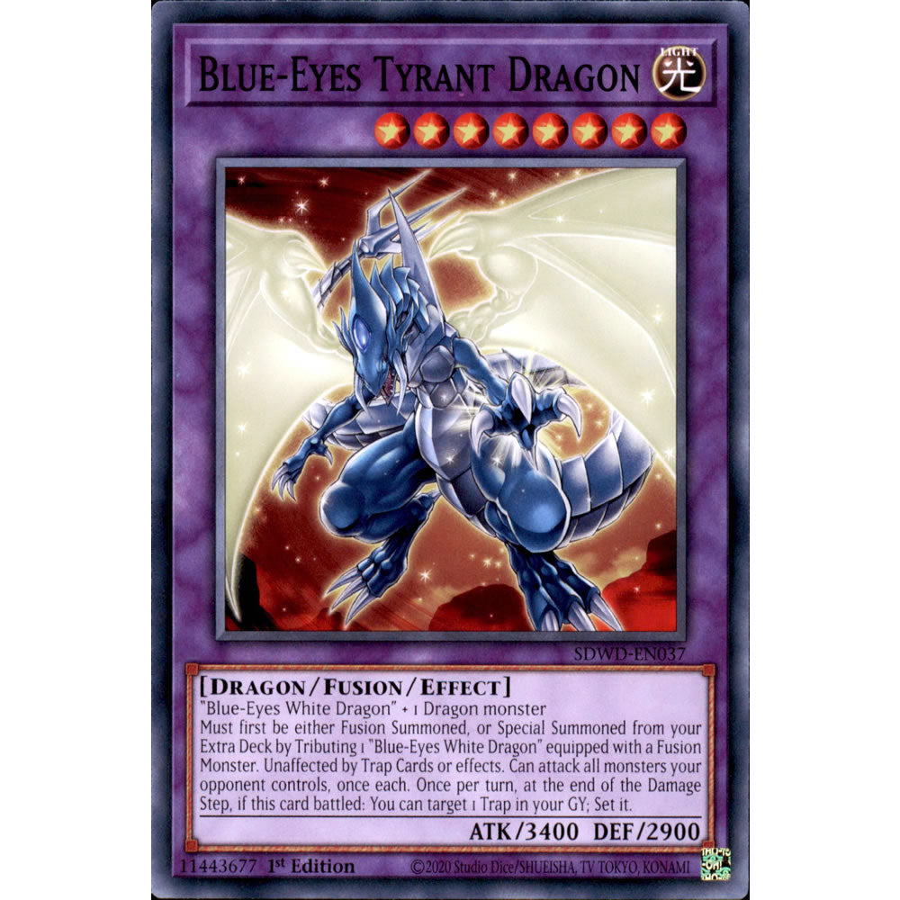 Blue-Eyes Tyrant Dragon SDWD-EN037 Yu-Gi-Oh! Card from the Blue-Eyes White Destiny Set