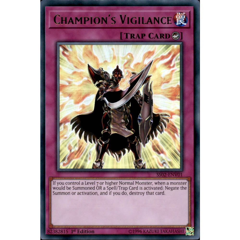 Champion's Vigilance SS02-ENV01 Yu-Gi-Oh! Card from the Speed Duel: Duelists of Tomorrow Set