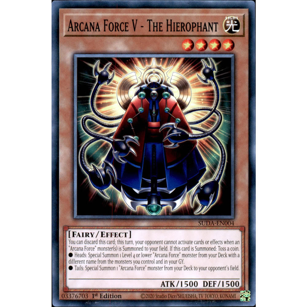 Arcana Force V - The Hierophant SUDA-EN004 Yu-Gi-Oh! Card from the Supreme Darkness Set