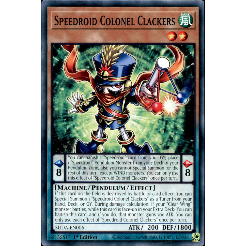 Speedroid Colonel Clackers SUDA-EN006 Yu-Gi-Oh! Card from the Supreme Darkness Set