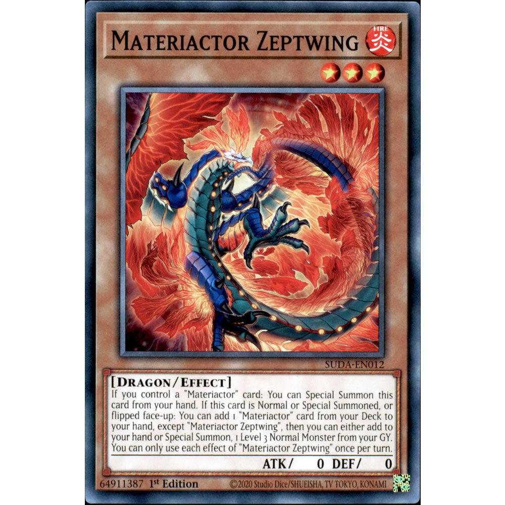 Materiactor Zeptwing SUDA-EN012 Yu-Gi-Oh! Card from the Supreme Darkness Set