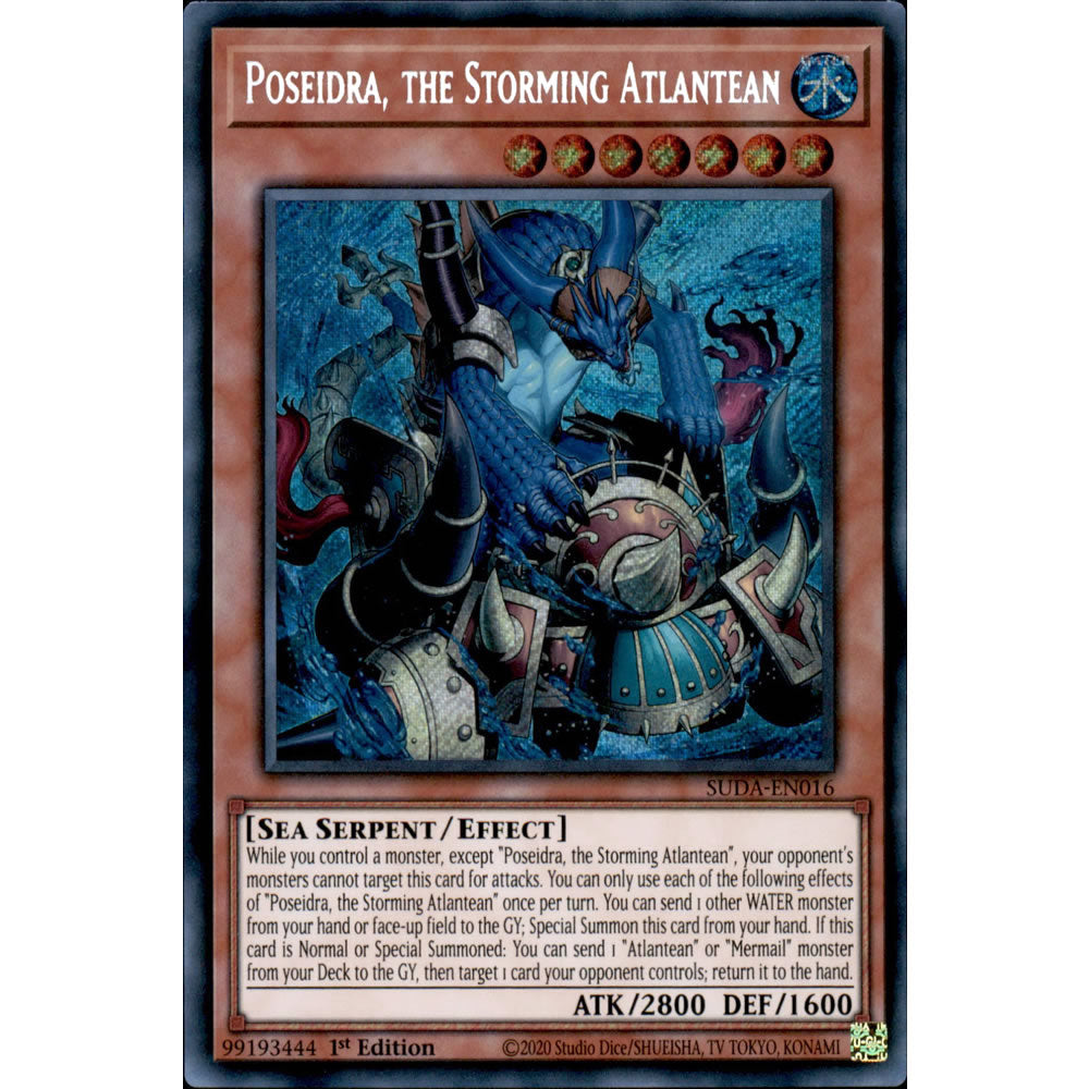 Poseidra, the Storming Atlantean SUDA-EN016 Yu-Gi-Oh! Card from the Supreme Darkness Set