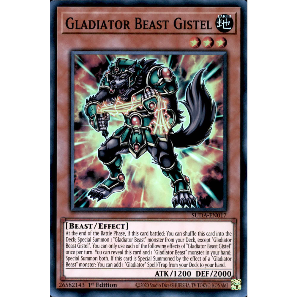 Gladiator Beast Gistel SUDA-EN017 Yu-Gi-Oh! Card from the Supreme Darkness Set