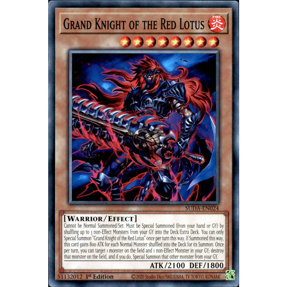 Grand Knight of the Red Lotus SUDA-EN024 Yu-Gi-Oh! Card from the Supreme Darkness Set