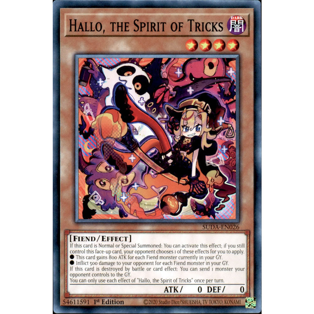 Hallo, the Spirit of Tricks SUDA-EN026 Yu-Gi-Oh! Card from the Supreme Darkness Set