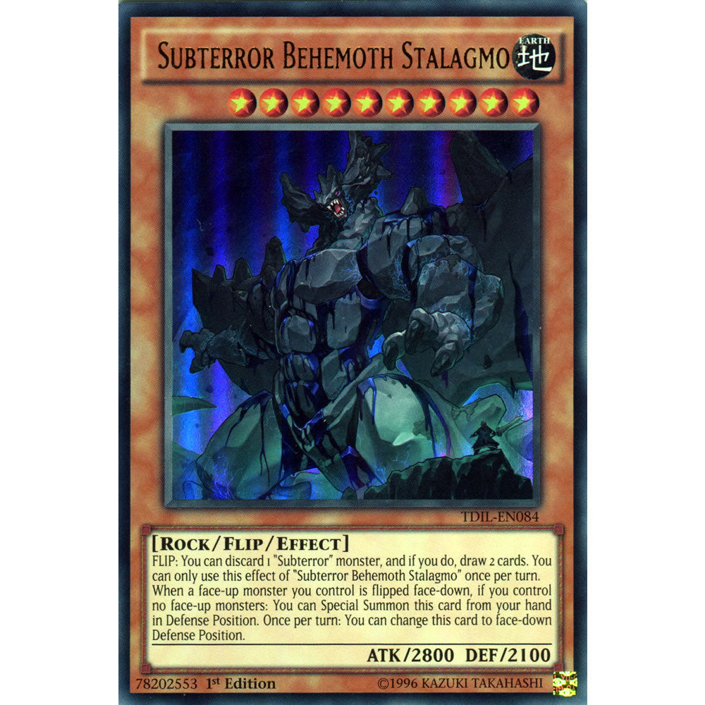 Subterror Behemoth Stalagmo TDIL-EN084 Yu-Gi-Oh! Card from the The Dark Illusion Set