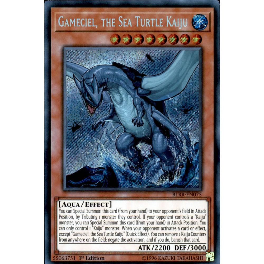 Gameciel, the Sea Turtle Kaiju BLRR-EN075 Yu-Gi-Oh! Card from the Battles of Legend: Relentless Revenge Set