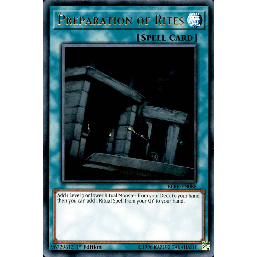 Preparation of Rites BLRR-EN088 Yu-Gi-Oh! Card from the Battles of Legend: Relentless Revenge Set