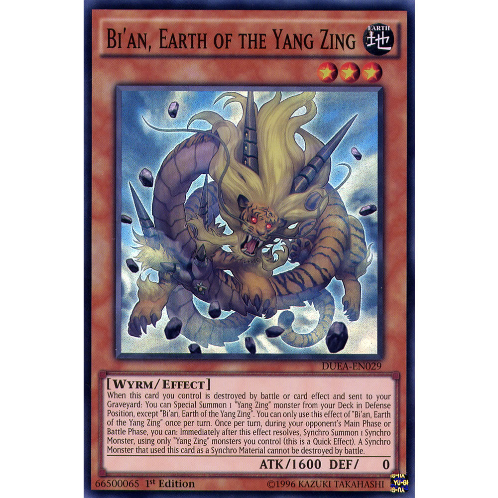 Bi'an, Earth of the Yang Zing DUEA-EN029 Yu-Gi-Oh! Card from the Duelist Alliance Set