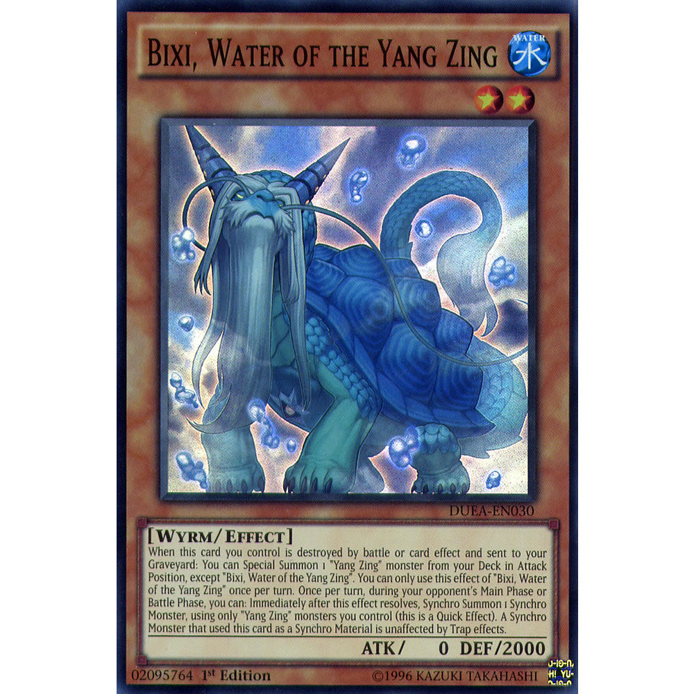 Bixi, Water of the Yang Zing DUEA-EN030 Yu-Gi-Oh! Card from the Duelist Alliance Set