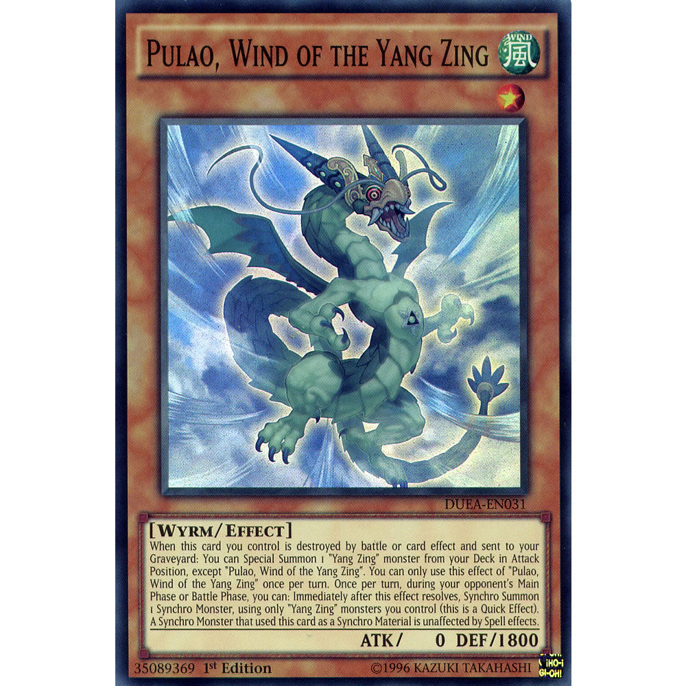 Pulao, Wind of the Yang Zing DUEA-EN031 Yu-Gi-Oh! Card from the Duelist Alliance Set