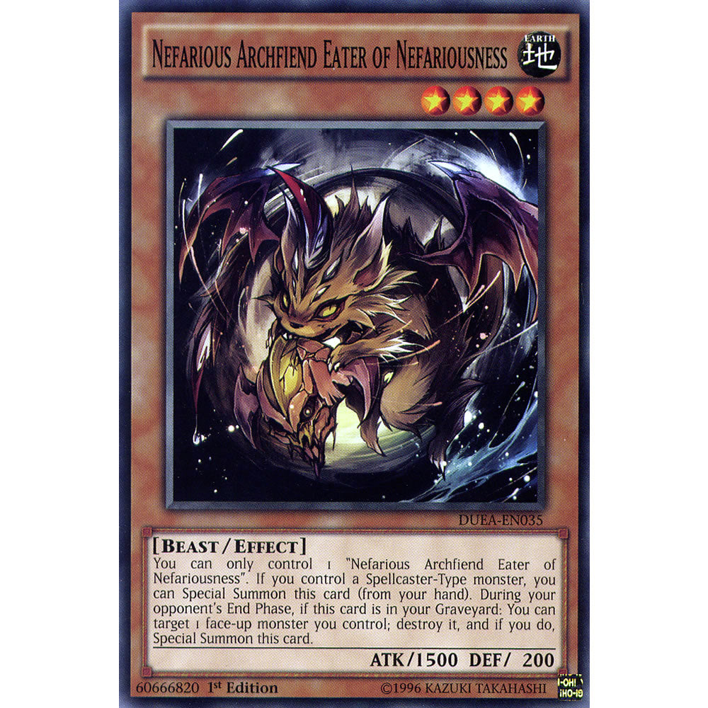 Nefarious Archfiend Eater of Nefariousness DUEA-EN035 Yu-Gi-Oh! Card from the Duelist Alliance Set