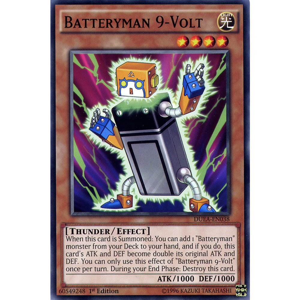 Batteryman 9-Volt DUEA-EN038 Yu-Gi-Oh! Card from the Duelist Alliance Set