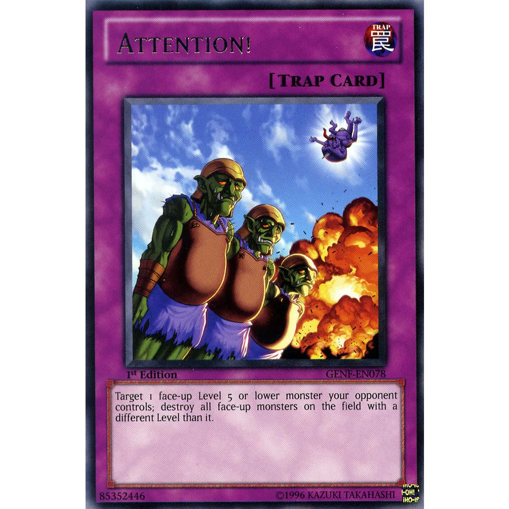 Attention! GENF-EN078 Yu-Gi-Oh! Card from the Generation Force Set