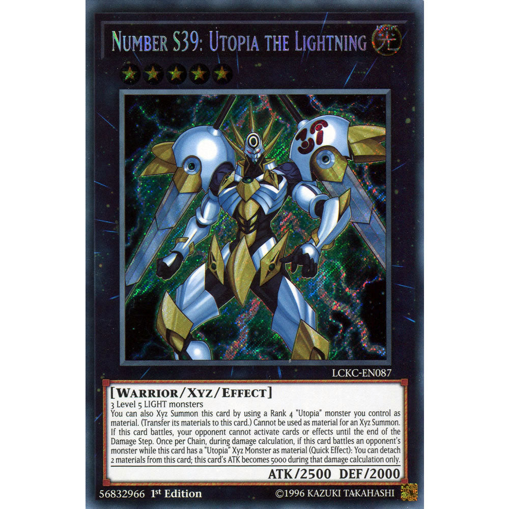 Number S39: Utopia the Lightning LCKC-EN087 Yu-Gi-Oh! Card from the Legendary Collection Kaiba Mega Pack Set