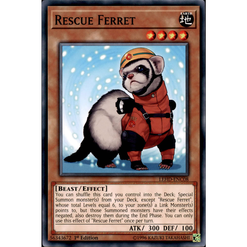 Rescue Ferret LEHD-ENC08 Yu-Gi-Oh! Card from the Legendary Hero Decks Set