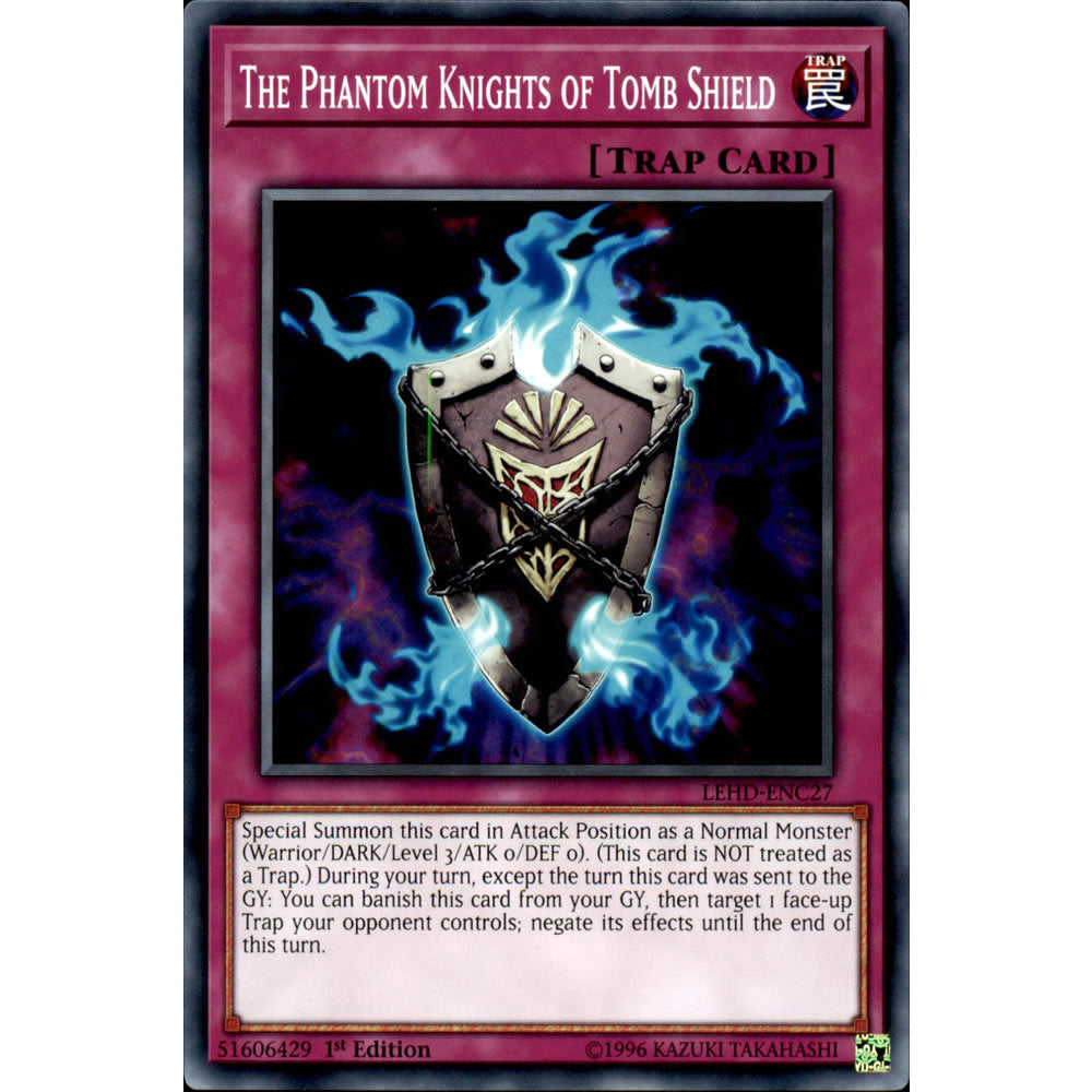 The Phantom Knights of Tomb Shield LEHD-ENC27 Yu-Gi-Oh! Card from the Legendary Hero Decks Set