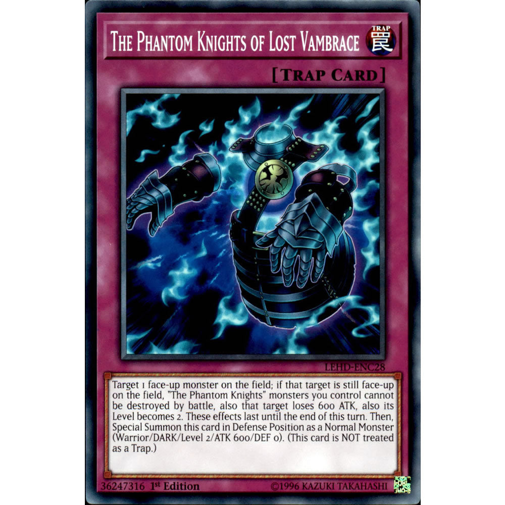 The Phantom Knights of Lost Vambrace LEHD-ENC28 Yu-Gi-Oh! Card from the Legendary Hero Decks Set