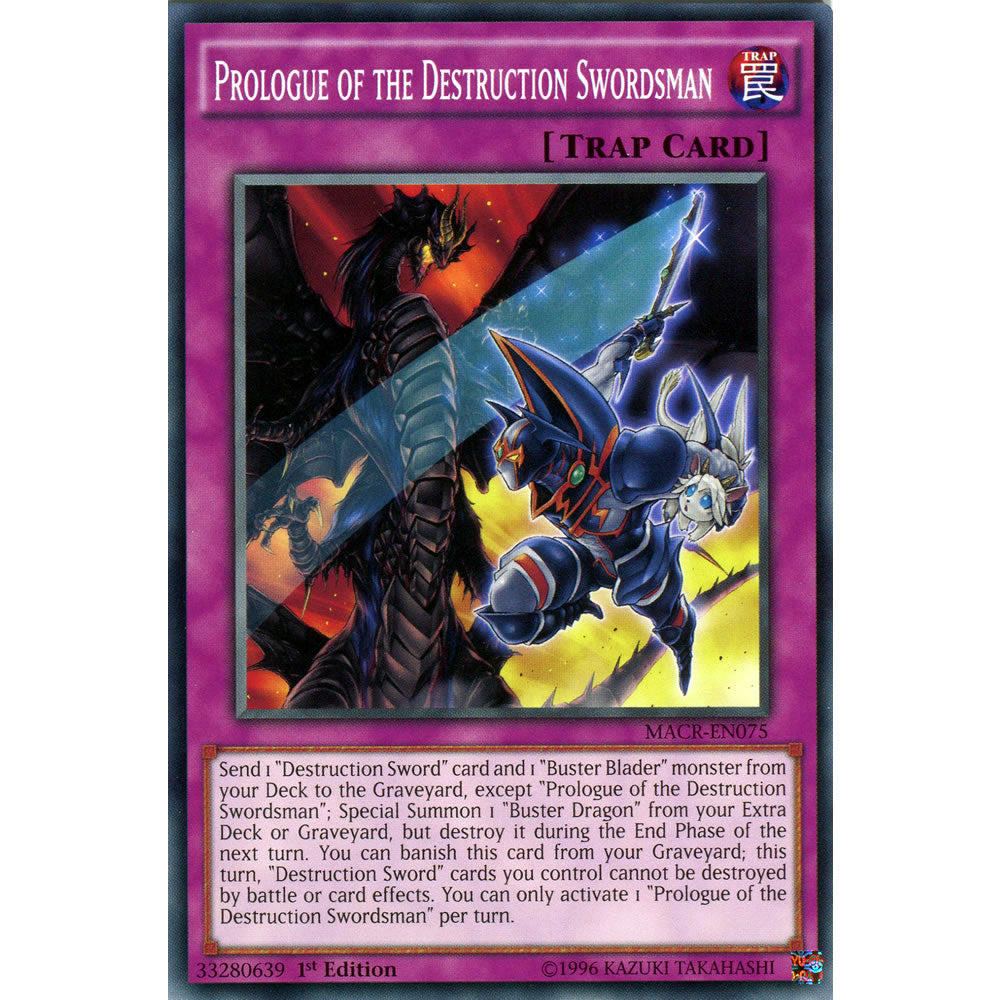 Prologue of the Destruction Swordsman MACR-EN075 Yu-Gi-Oh! Card from the Maximum Crisis Set