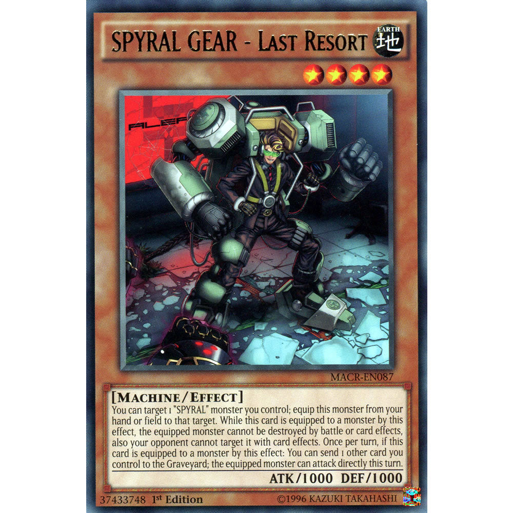 SPYRAL GEAR - Last Resort MACR-EN087 Yu-Gi-Oh! Card from the Maximum Crisis Set