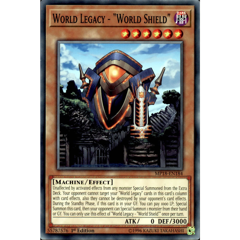 World Legacy - "World Shield" MP18-EN184 Yu-Gi-Oh! Card from the Mega Tin 2018 Mega Pack Set