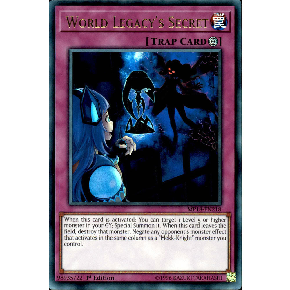 World Legacy's Secret MP18-EN218 Yu-Gi-Oh! Card from the Mega Tin 2018 Mega Pack Set