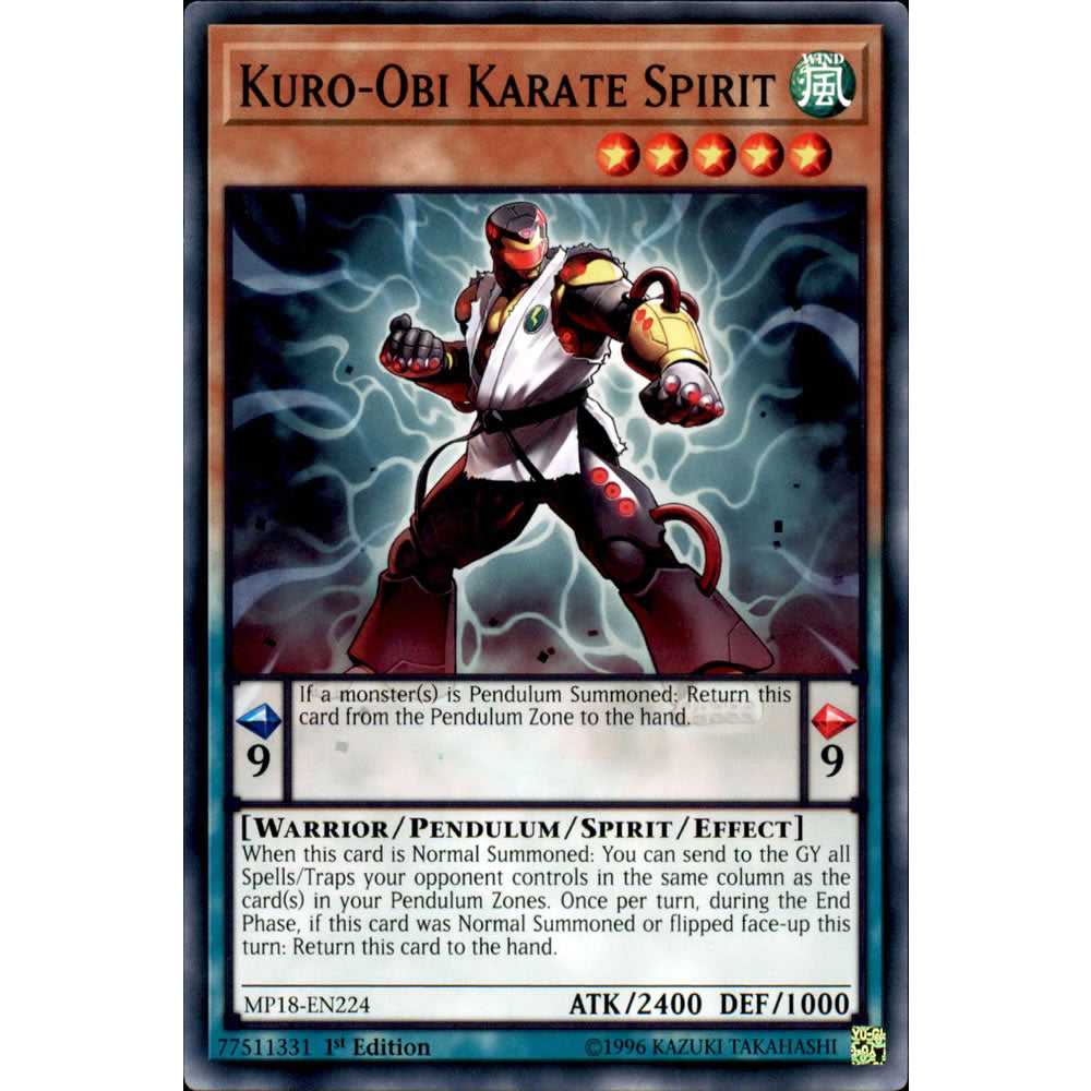 Kuro-Obi Karate Spirit MP18-EN224 Yu-Gi-Oh! Card from the Mega Tin 2018 Mega Pack Set