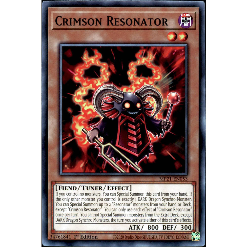 Crimson Resonator MP21-EN053 Yu-Gi-Oh! Card from the Mega Tin 2021 Mega Pack Set