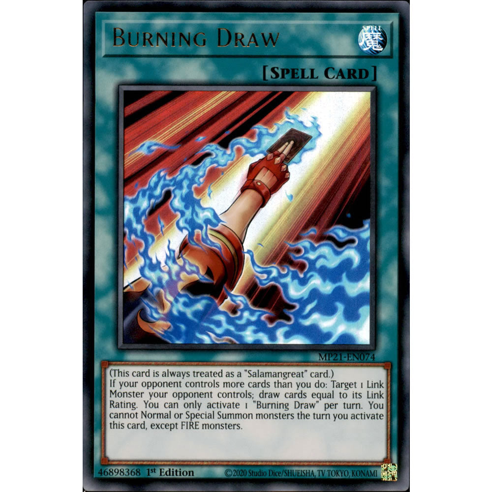 Burning Draw MP21-EN074 Yu-Gi-Oh! Card from the Mega Tin 2021 Mega Pack Set