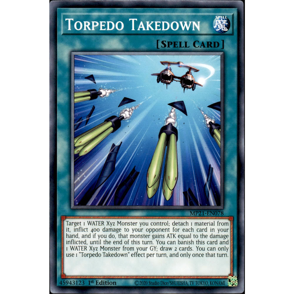 Torpedo Takedown MP21-EN078 Yu-Gi-Oh! Card from the Mega Tin 2021 Mega Pack Set