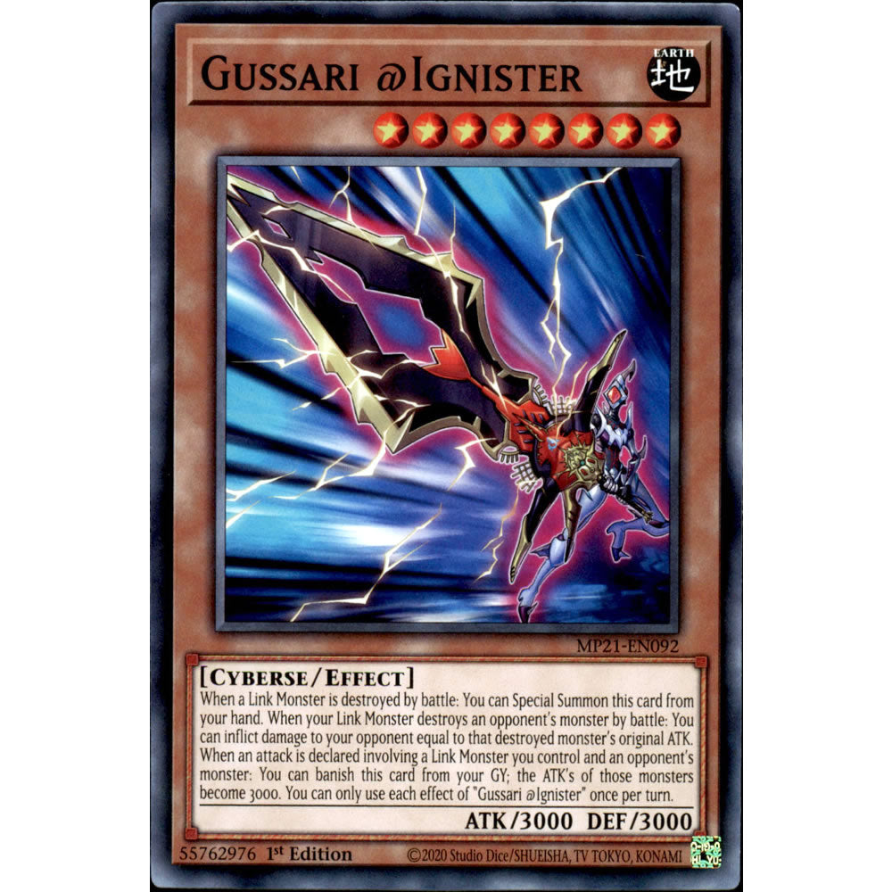 Gussari @Ignister MP21-EN092 Yu-Gi-Oh! Card from the Mega Tin 2021 Mega Pack Set