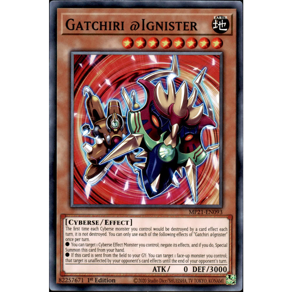 Gatchiri @Ignister MP21-EN093 Yu-Gi-Oh! Card from the Mega Tin 2021 Mega Pack Set