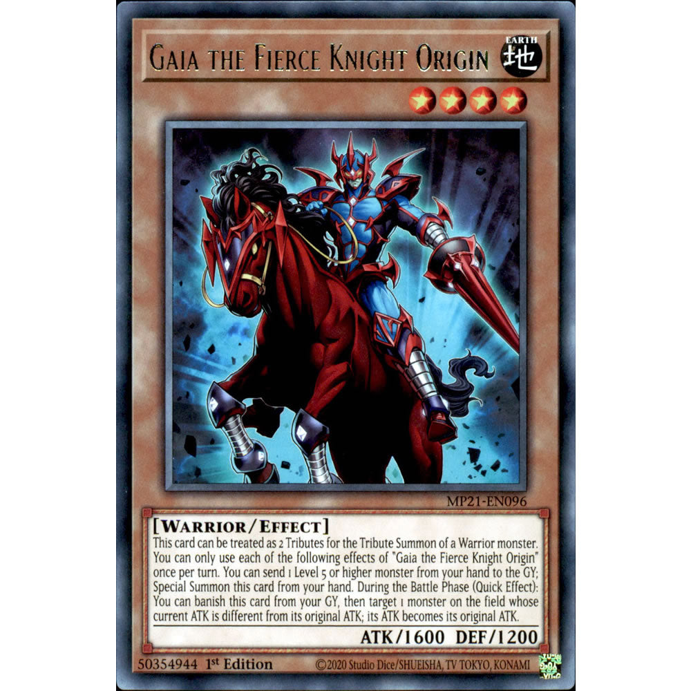 Gaia the Fierce Knight Origin MP21-EN096 Yu-Gi-Oh! Card from the Mega Tin 2021 Mega Pack Set