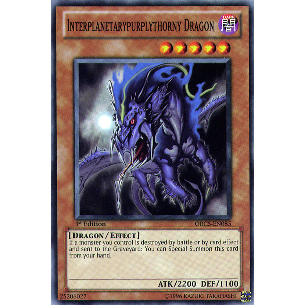 Interplanetarypurplythorny Dragon ORCS-EN085 Yu-Gi-Oh! Card from the Order of Chaos Set