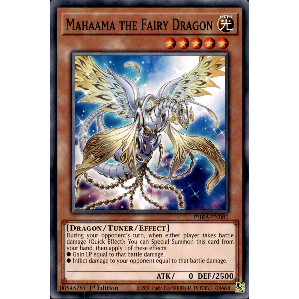 Mahaama the Fairy Dragon PHRA-EN081 Yu-Gi-Oh! Card from the Phantom Rage Set