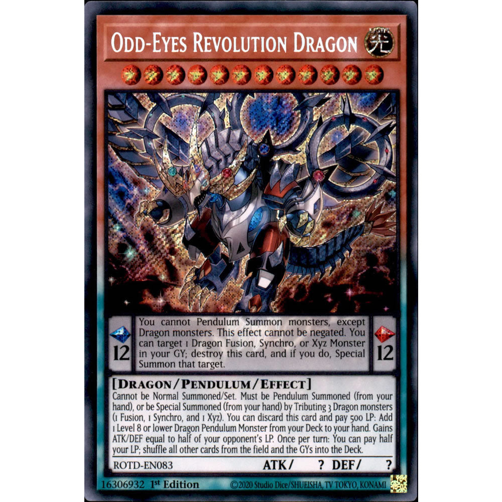 Odd-Eyes Revolution Dragon ROTD-EN083 Yu-Gi-Oh! Card from the Rise of the Duelist Set