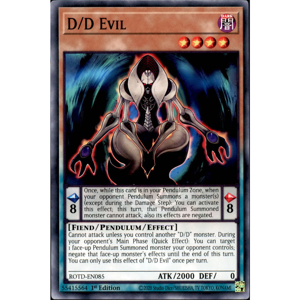 D/D Evil ROTD-EN085 Yu-Gi-Oh! Card from the Rise of the Duelist Set