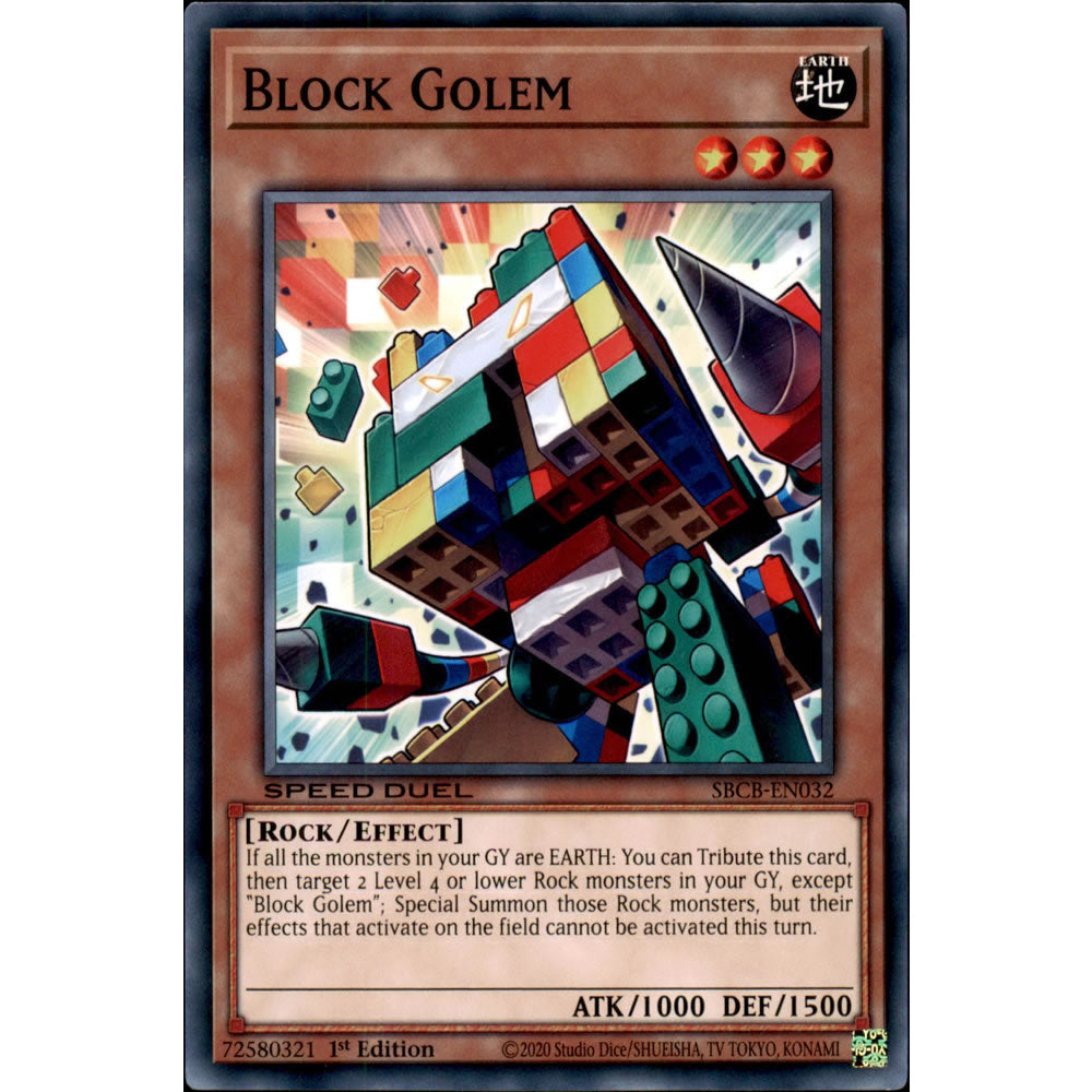 Block Golem SBCB-EN032 Yu-Gi-Oh! Card from the Speed Duel: Battle City Set