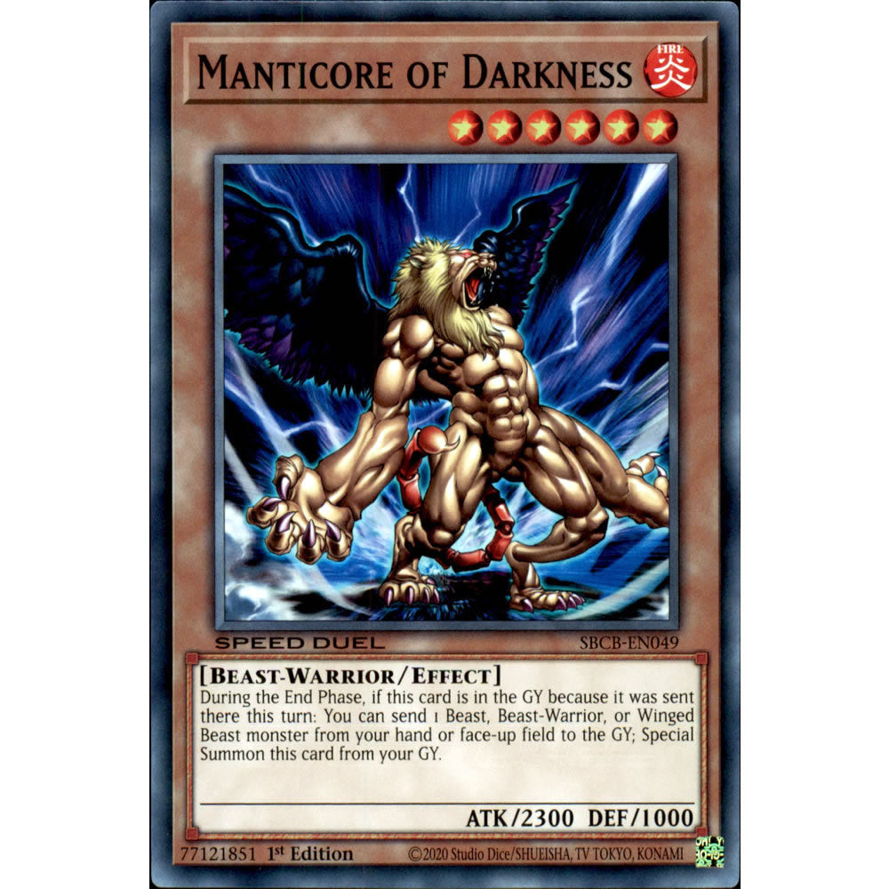 Manticore of Darkness SBCB-EN049 Yu-Gi-Oh! Card from the Speed Duel: Battle City Set