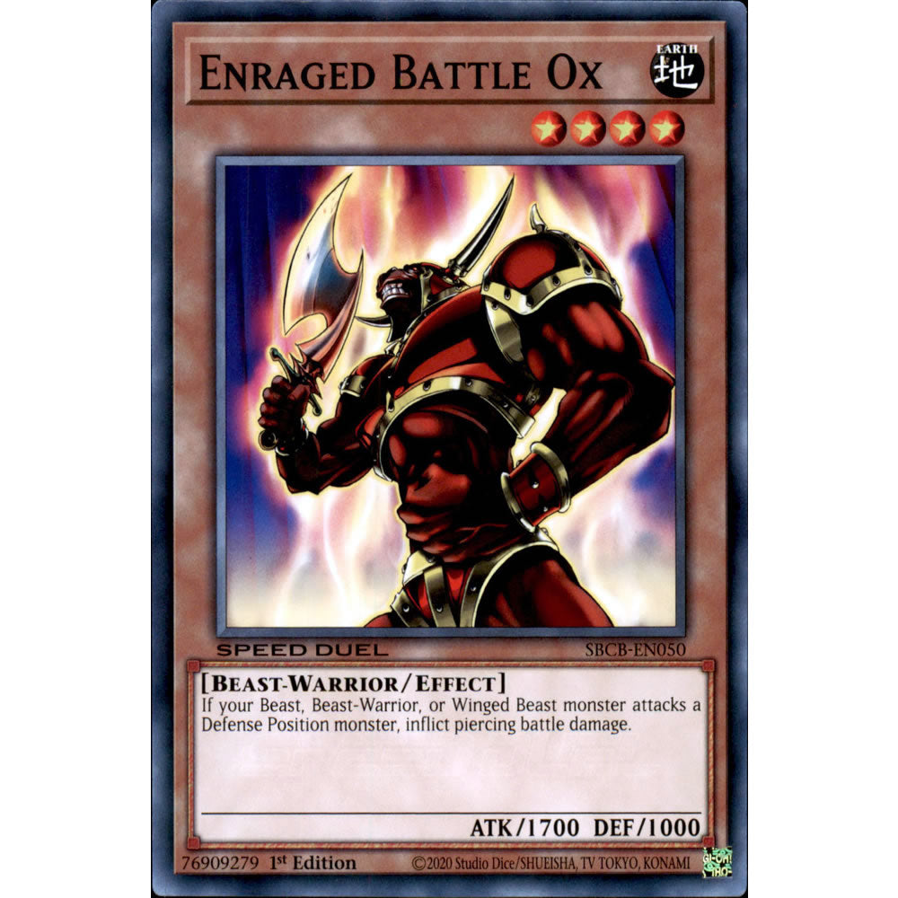 Enraged Battle Ox SBCB-EN050 Yu-Gi-Oh! Card from the Speed Duel: Battle City Set