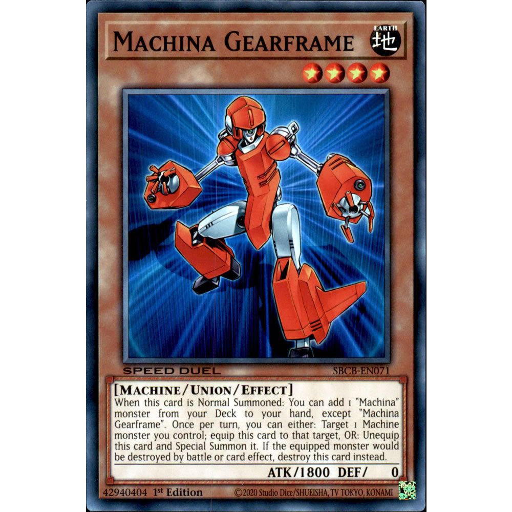 Machina Gearframe SBCB-EN071 Yu-Gi-Oh! Card from the Speed Duel: Battle City Set