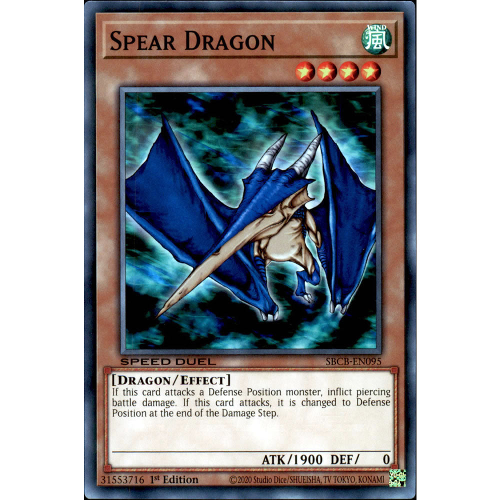 Spear Dragon SBCB-EN095 Yu-Gi-Oh! Card from the Speed Duel: Battle City Set