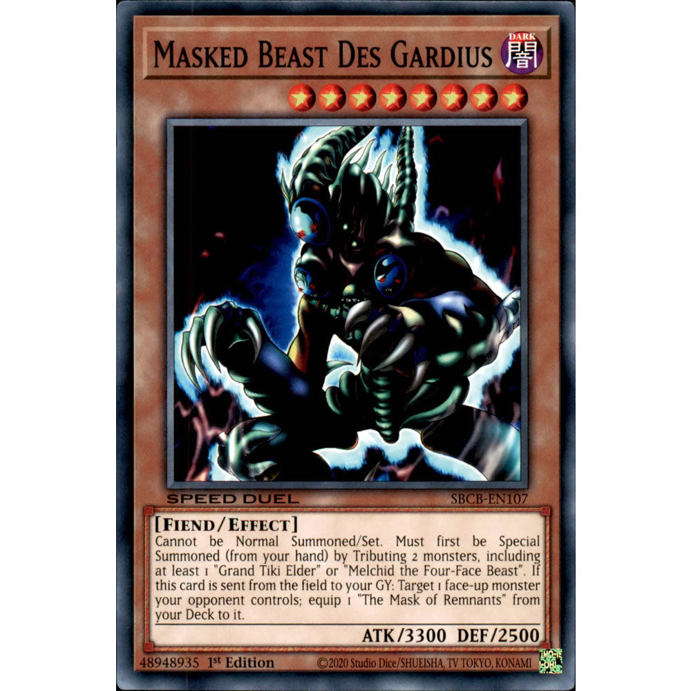 Masked Beast Des Gardius SBCB-EN107 Yu-Gi-Oh! Card from the Speed Duel: Battle City Set