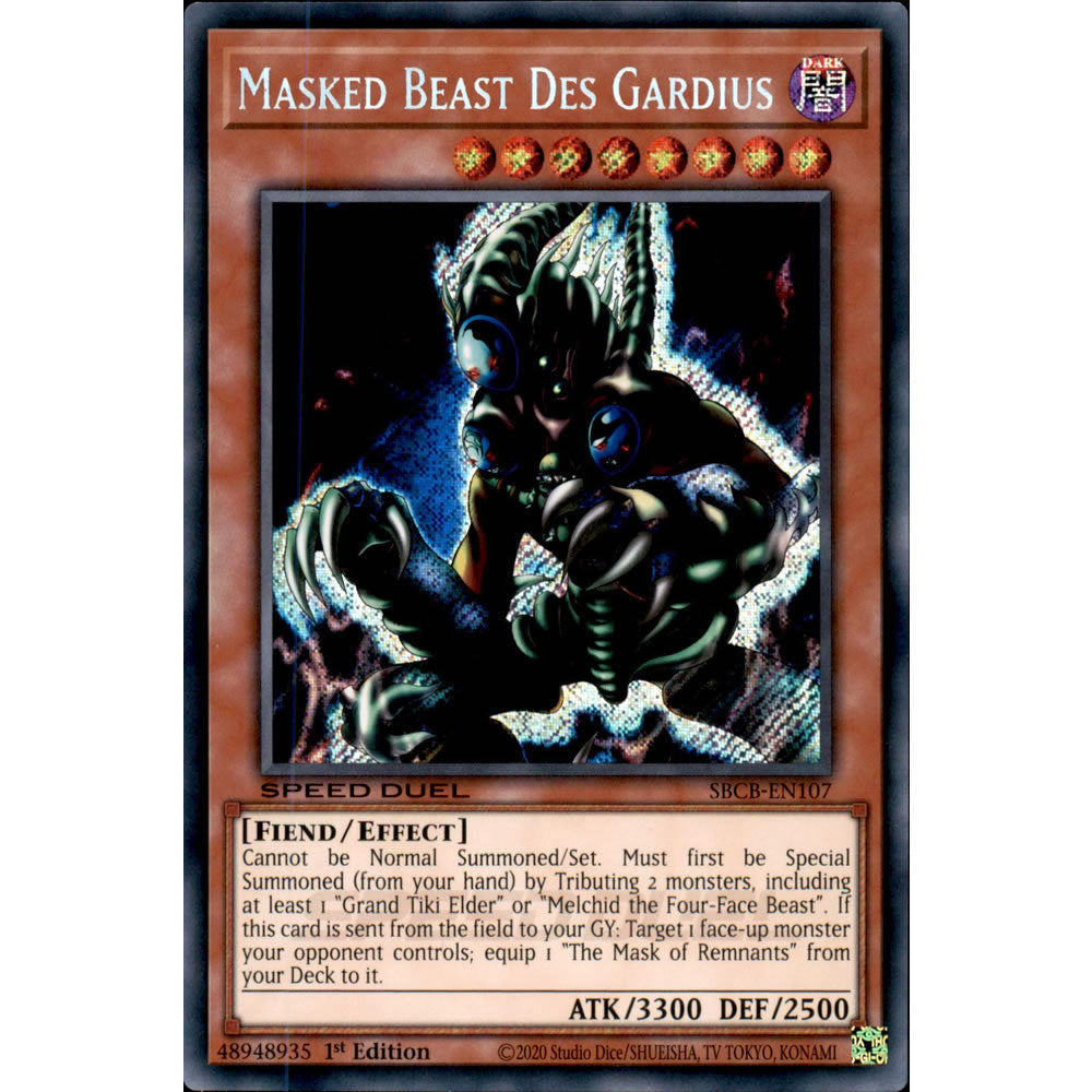 Masked Beast Des Gardius SBCB-EN107 Yu-Gi-Oh! Card from the Speed Duel: Battle City Set