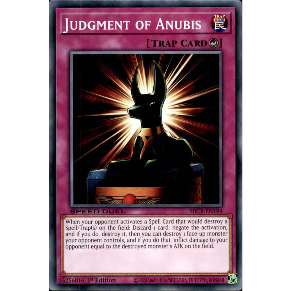 Judgment of Anubis SBCB-EN194 Yu-Gi-Oh! Card from the Speed Duel: Battle City Set